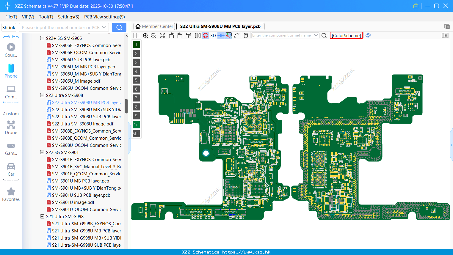 Samsung S22 Ultra SM-S908U MB PCB Layer